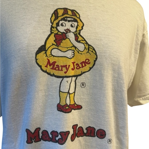 Vintage T-Shirt Mary Jane Candy Necco Mens M 100% Cotton White - Picture 2 of 8